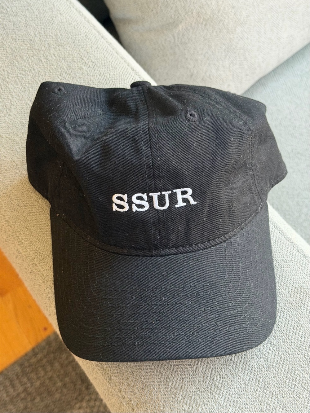 SSUR Black Embroidered Logo Baseball Cap